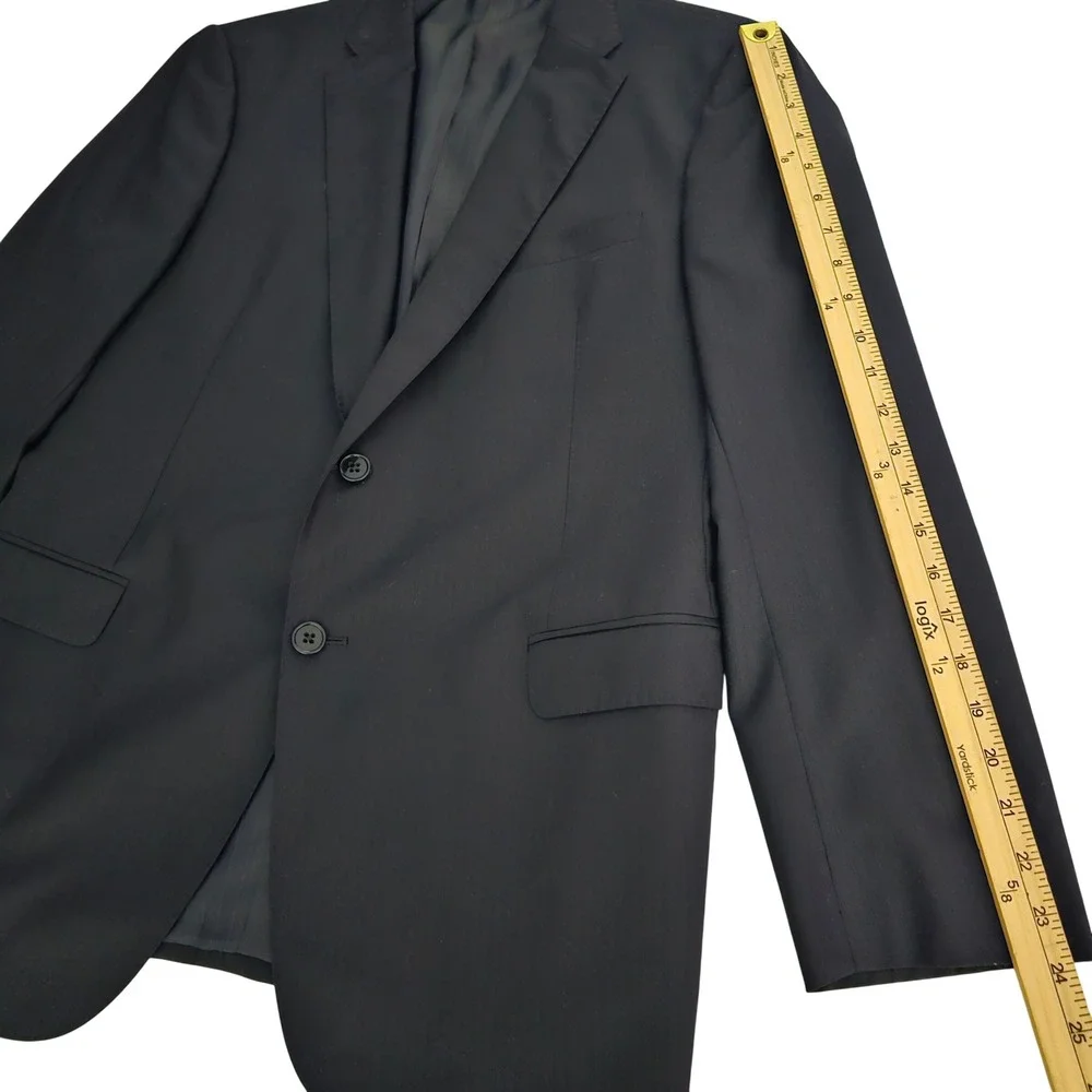 Armani Collezioni Su Misura Mens Navy Blue Super 150s Wool Blazer Jacket 41R